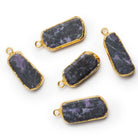 23x10mm Gold Leafed Charoite Slice Pendant 1 Bead - The Bead Traders