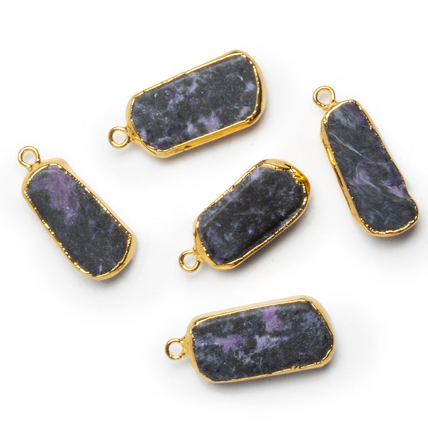 23x10mm Gold Leafed Charoite Slice Pendant 1 Bead