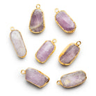 23x10mm Gold Leafed Kunzite Nugget Pendant 1 Bead - The Bead Traders