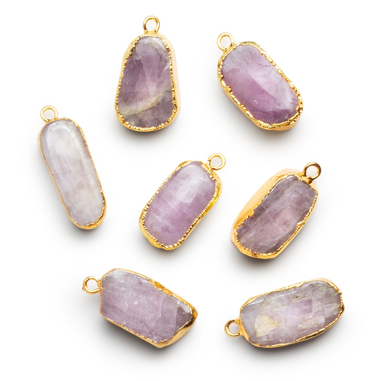 23x10mm Gold Leafed Kunzite Nugget Pendant 1 Bead - The Bead Traders
