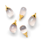 23x11mm Gold Leafed Rose Quartz Teardrop Pendant 1 Bead - The Bead Traders