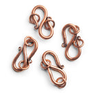 23x13mm Copper S Hook Clasps Set of 4 - The Bead Traders