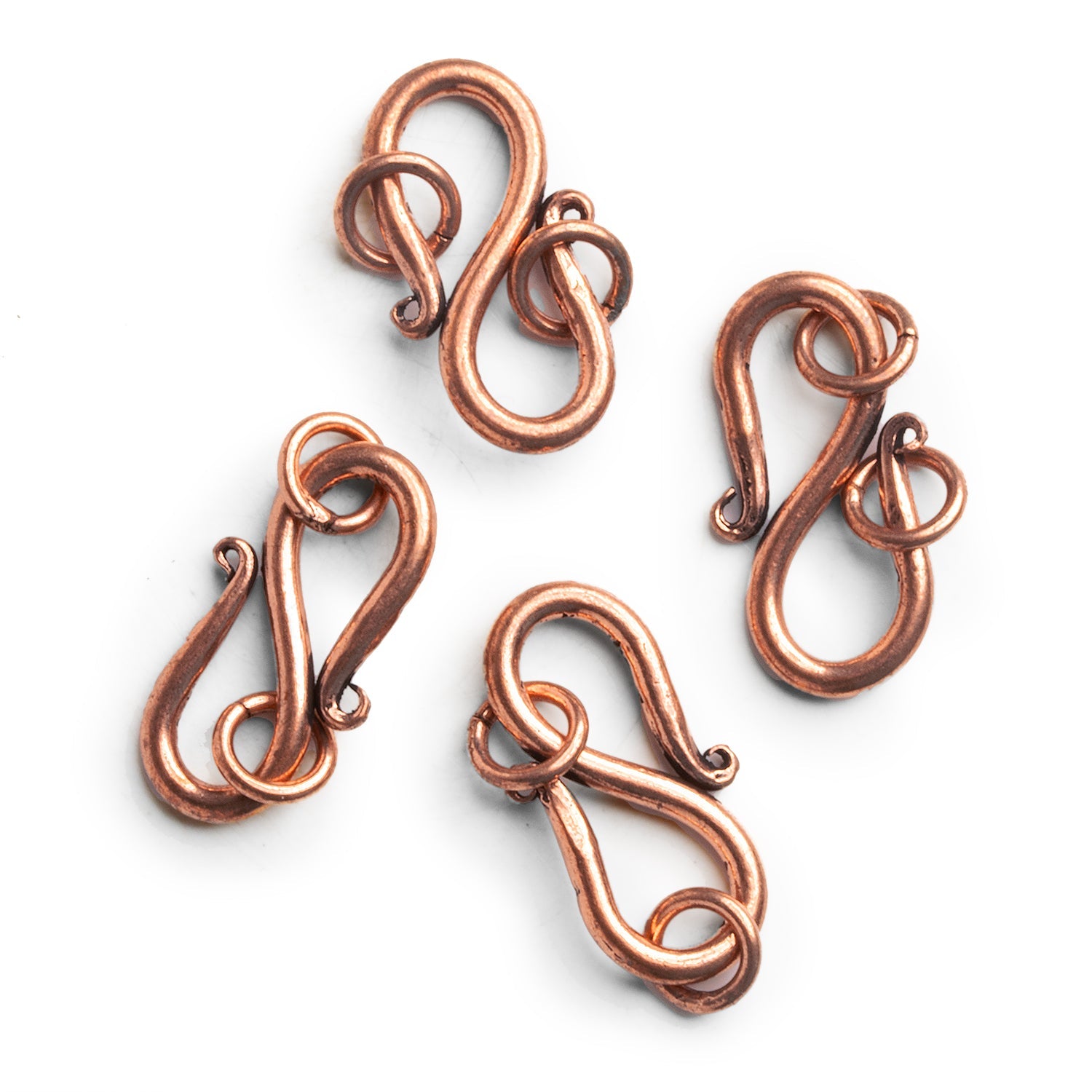 23x13mm Copper S Hook Clasps Set of 4 - The Bead Traders
