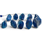23x14mm Blue Agate Hammer Faceted Nuggets 7 inch 11 beads - The Bead Traders