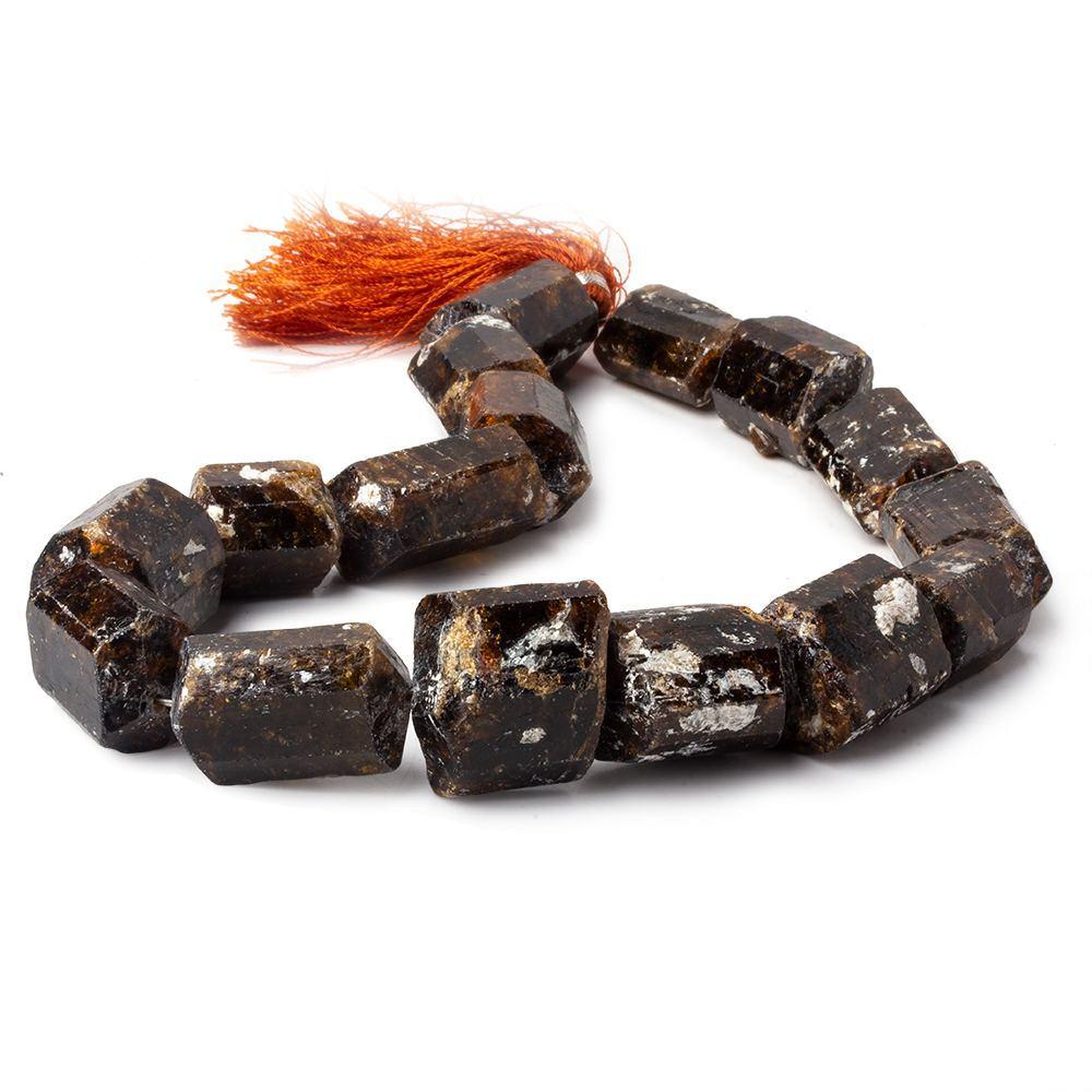 23x15mm - 35x21mm Chocolate Tourmaline Natural Crystal Beads 15 inch 16 pieces - The Bead Traders