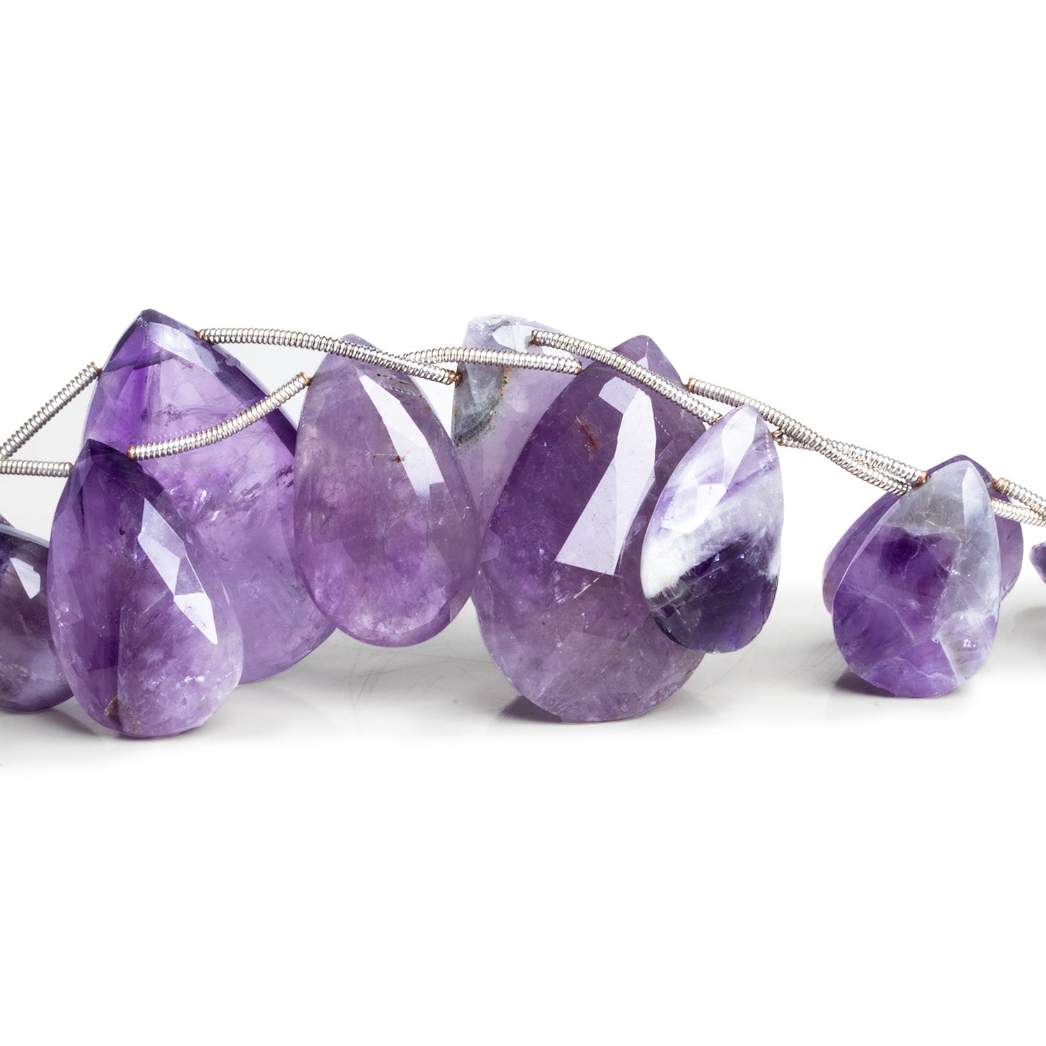 23x15mm Cape Amethyst Faceted Pears 8 inch 11 beads - The Bead Traders