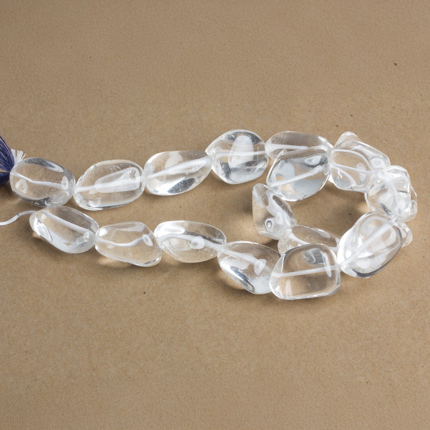 23x16mm Crystal Quartz Plain Nuggets 16 inch 15 beads - The Bead Traders