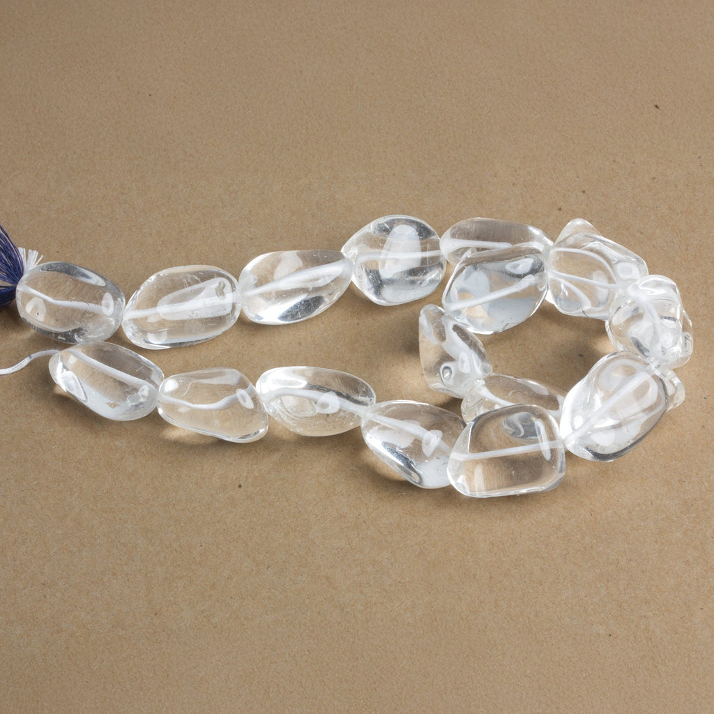 23x16mm Crystal Quartz Plain Nuggets 16 inch 15 beads - The Bead Traders