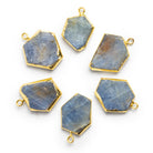 23x16mm Gold Leafed Sapphire Nugget Pendant 1 bead - The Bead Traders