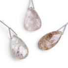 23x16mm Rutilated Quartz Pear Focal 1 Bead - The Bead Traders