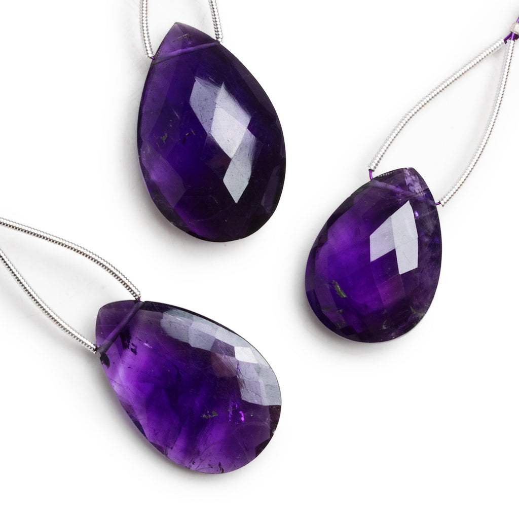 23x17mm Amethyst Faceted Pear Focal 1 Bead - The Bead Traders