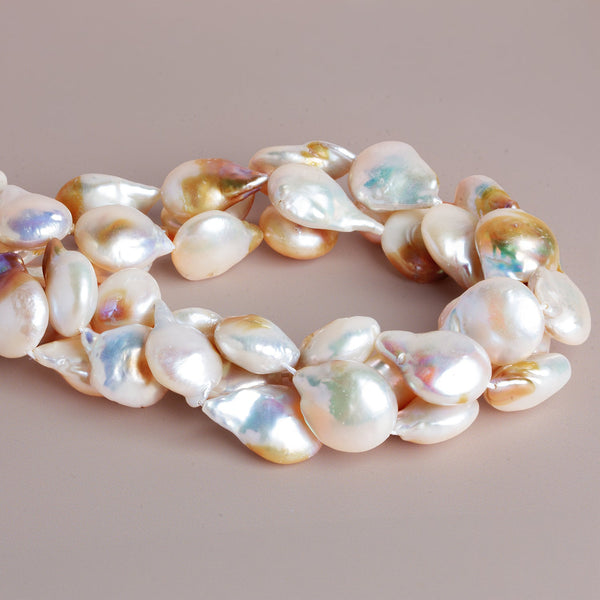 23x17mm Off White Ultra Baroque Pearls 16 inch 17 beads