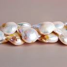 23x17mm Off White Ultra Baroque Pearls 16 inch 17 beads - The Bead Traders