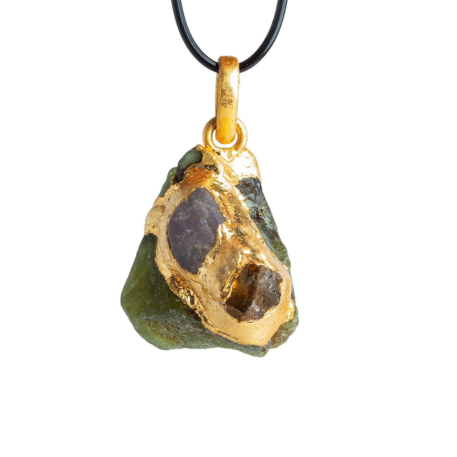 23x18mm Double Leafed Peridot with Tourmaline Pendant 1 Bead - The Bead Traders