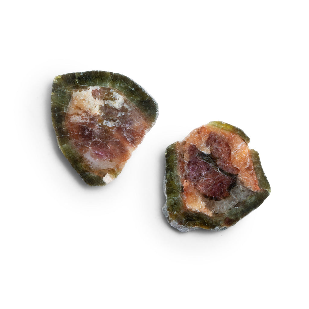 23x20mm Watermelon Tourmaline Slice Beads - Set of 2 - The Bead Traders