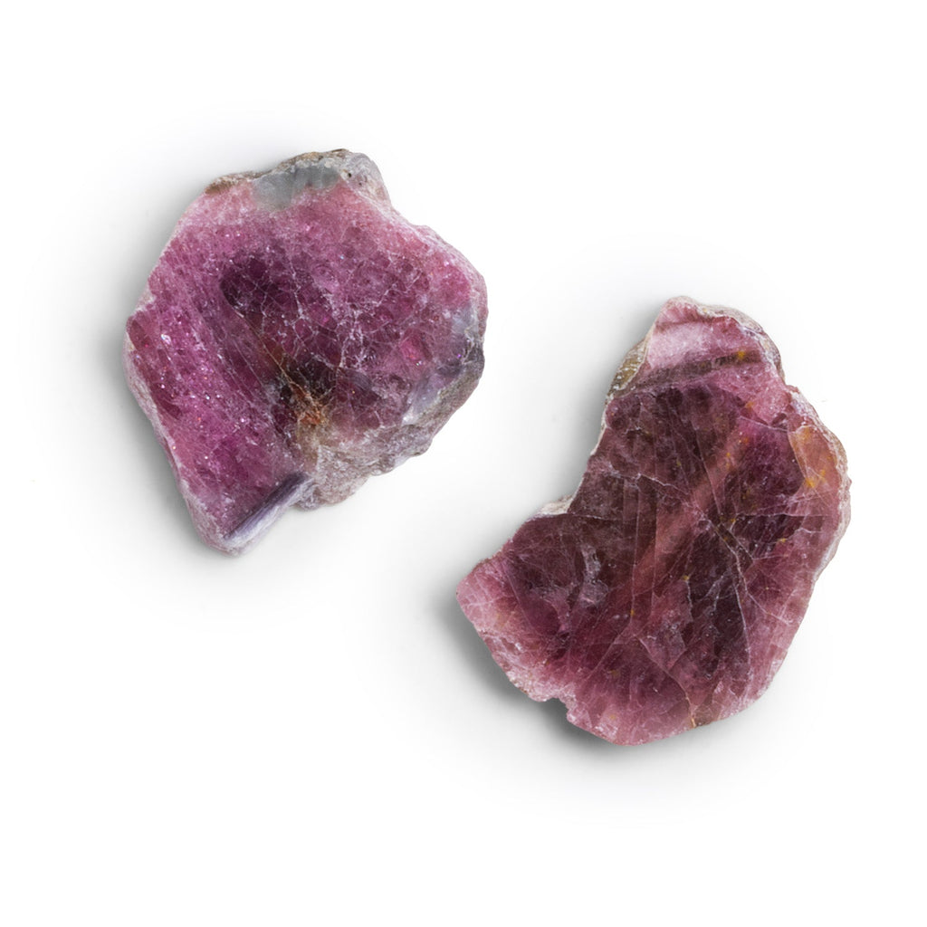 23x21mm Watermelon Tourmaline Slice Beads - Set of 2 - The Bead Traders