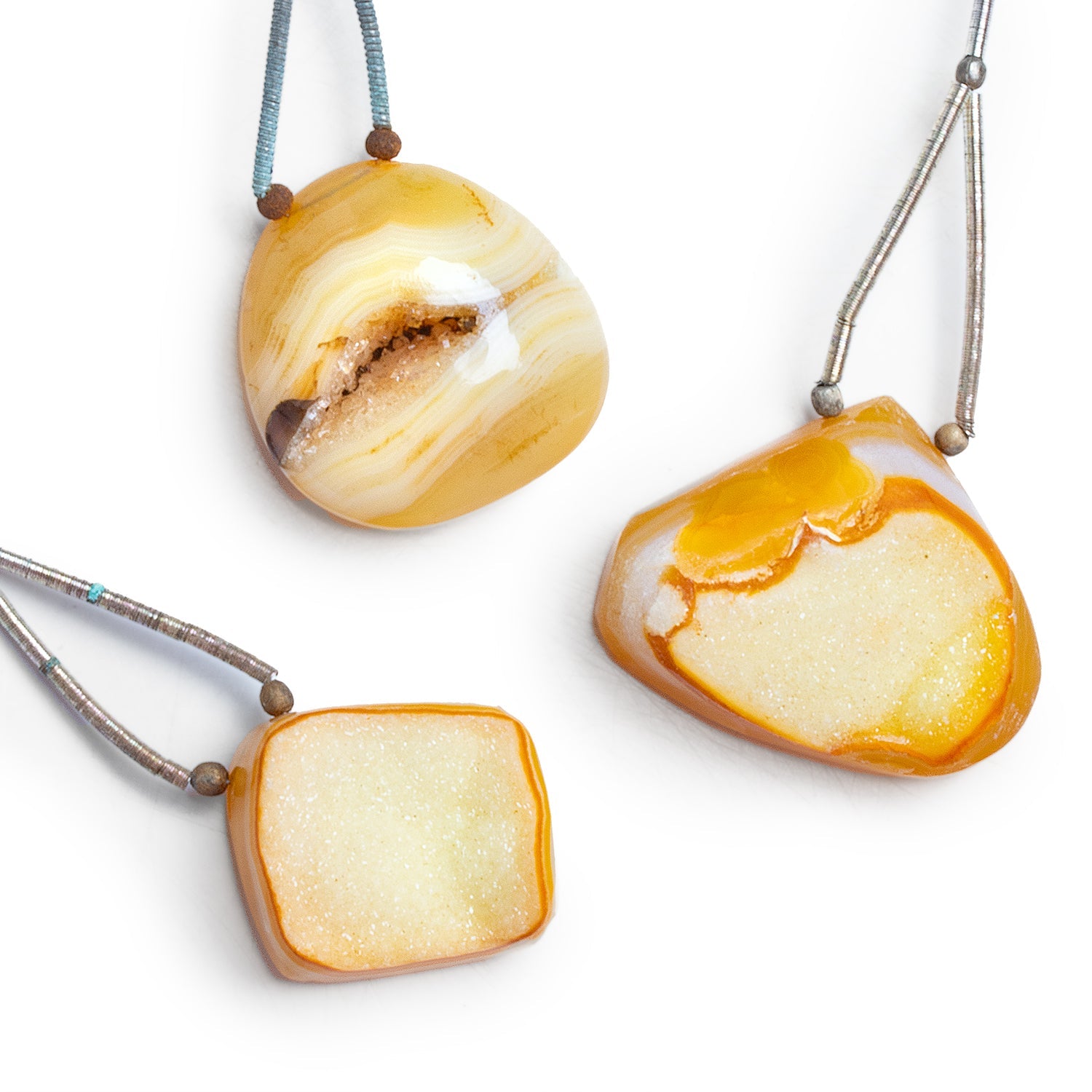 23x22mm Yellow Orange Drusy Nugget Focal 1 Bead - The Bead Traders