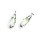 23x7mm Silver Leafed Prasiolite Teardrop Pendant 1 Bead - The Bead Traders