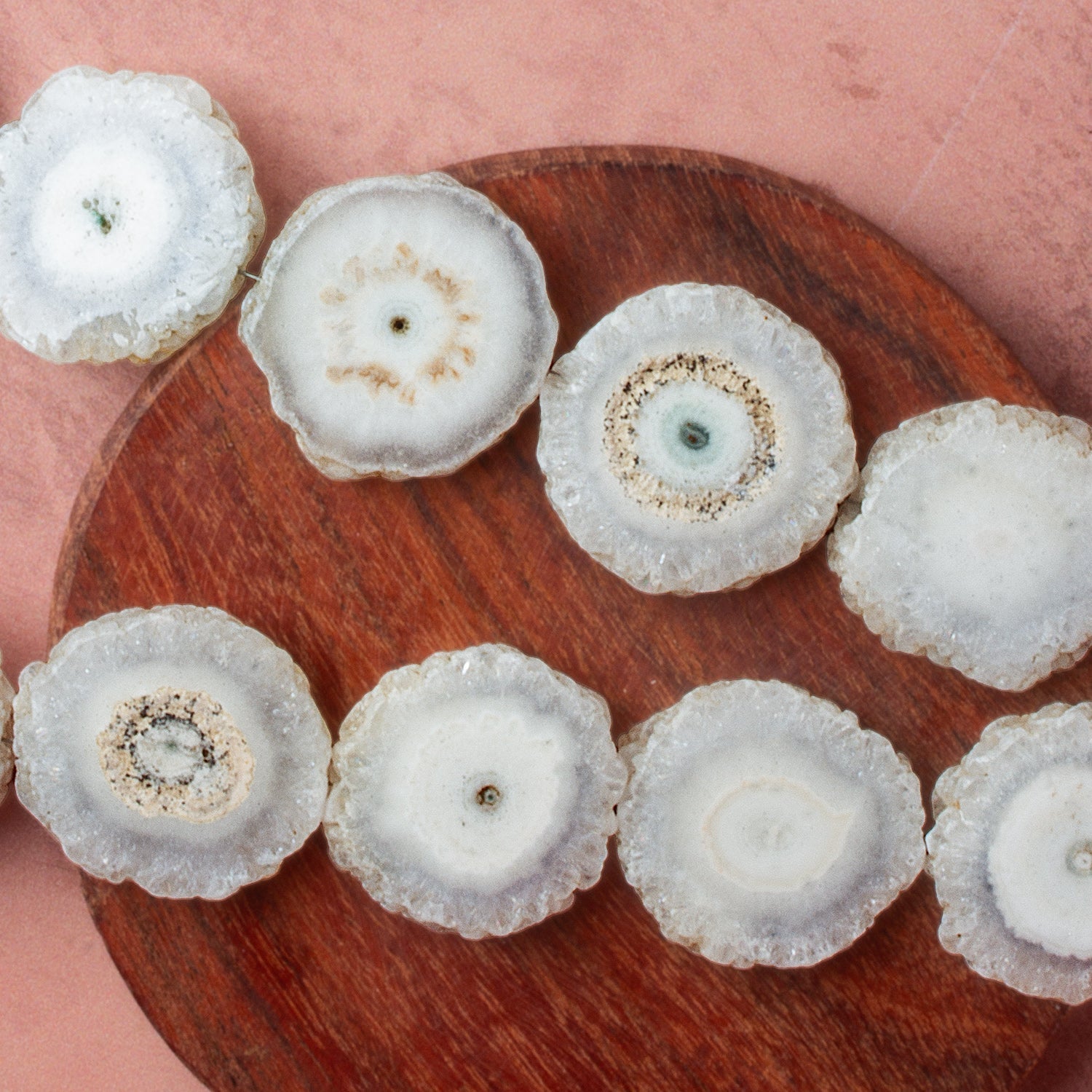 24 - 34mm Solar Quartz Slices 7.5 inch 6 beads - The Bead Traders