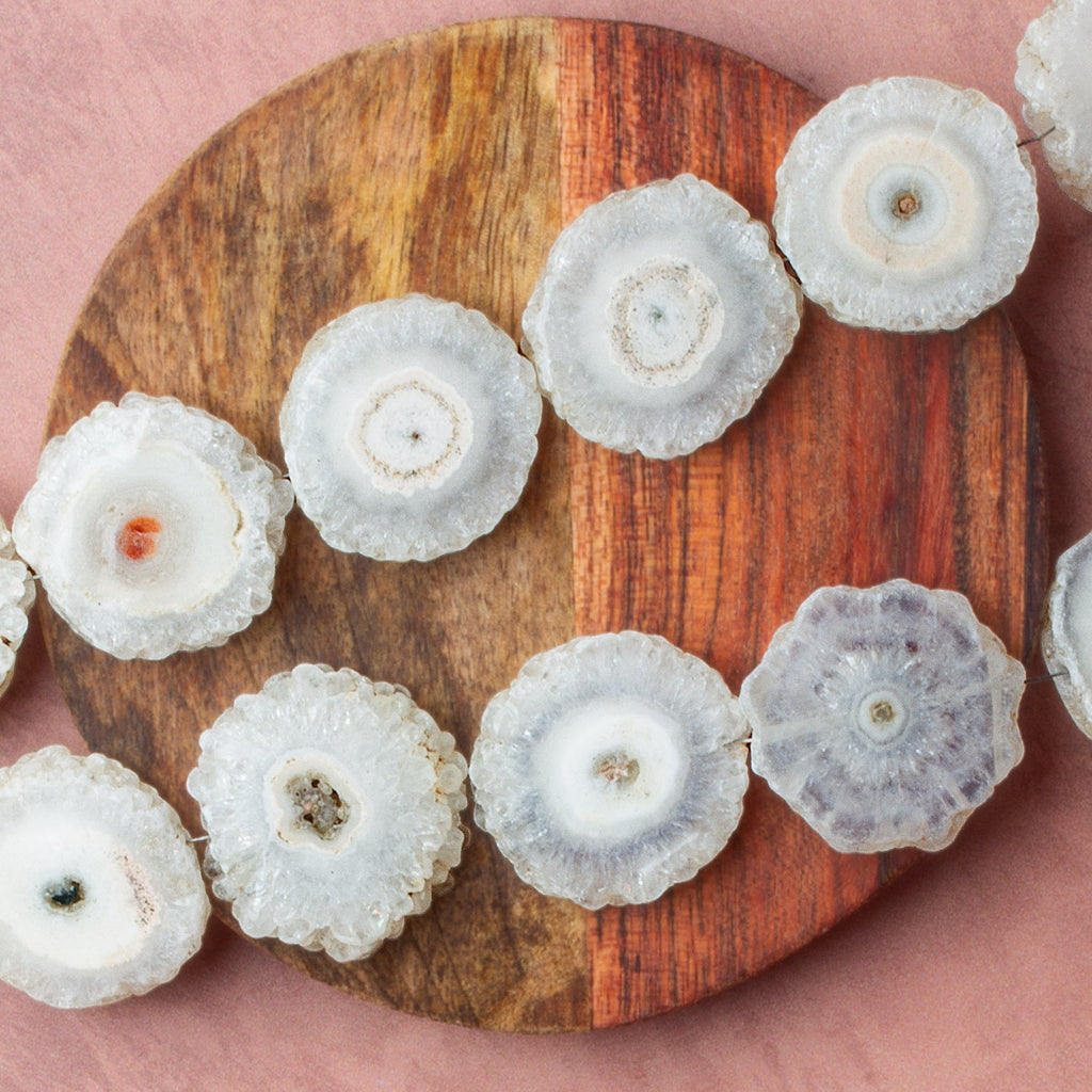 24 - 34mm Solar Quartz Slices 7.5 inch 6 beads - The Bead Traders