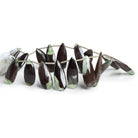 24x10mm Prehnite w/ Iron Ore Matrix Faceted Pears 8 inch 16 beads - The Bead Traders