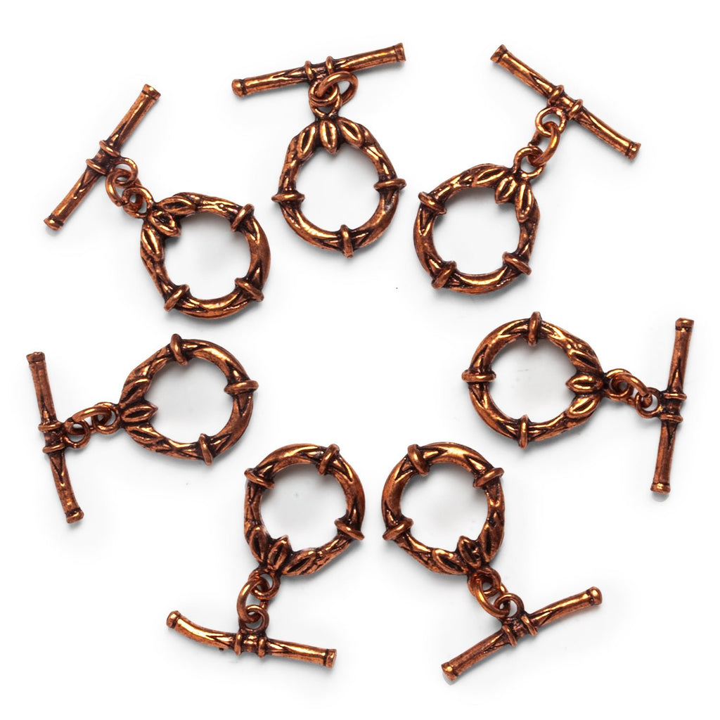 24x14mm Copper Wreath Toggle 1 Bead - The Bead Traders