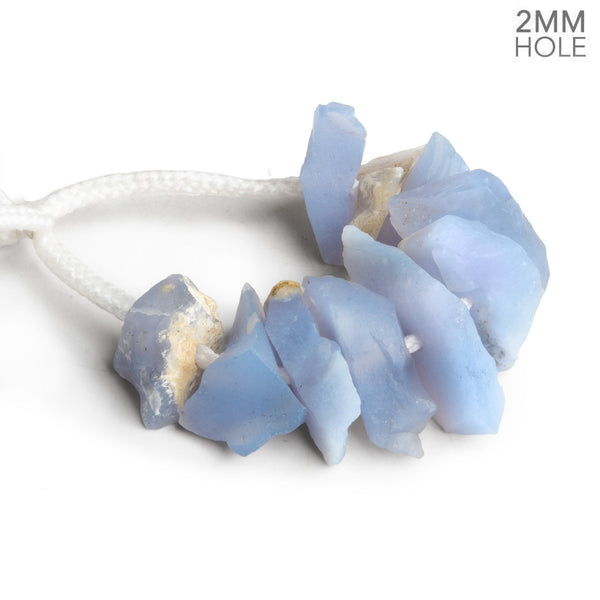 24x14mm Turkish Chalcedony 2mm Large Hole Natural Crystals 10 Beads