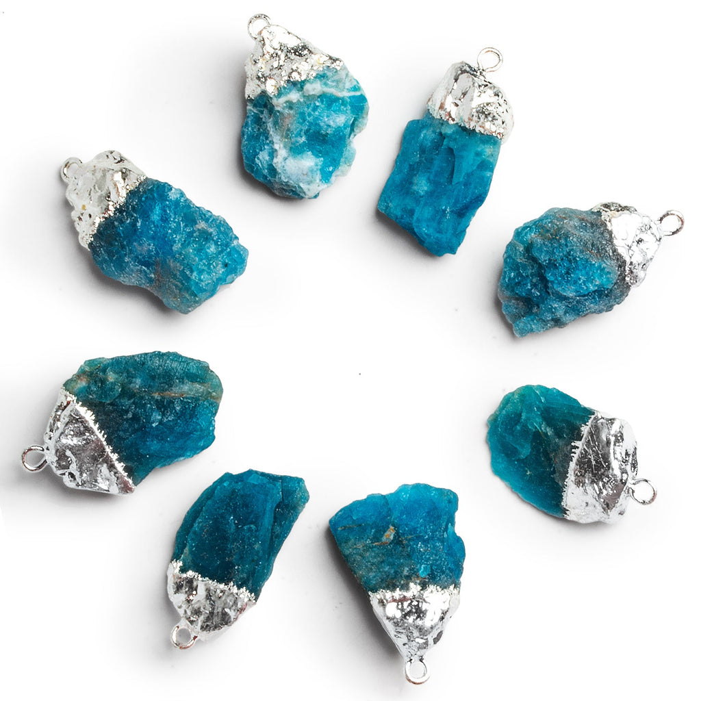 24x15mm Silver Leafed Apatite Natural Crystal Pendant 1 Bead - The Bead Traders
