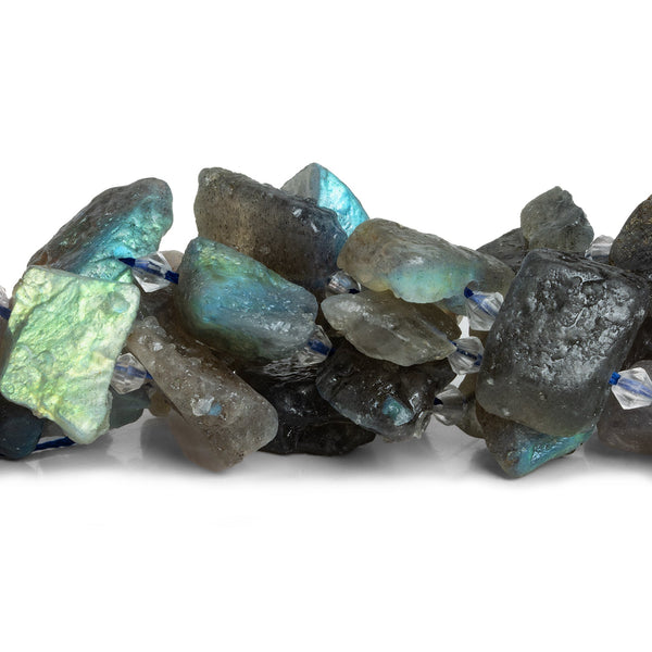 24x16mm Mystic Labradorite Natural Crystals 16 inch 18 beads