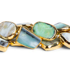 24x19mm Gold Leafed Blue Peruvian Opal Nuggets 4.5 inch 5 beads - The Bead Traders