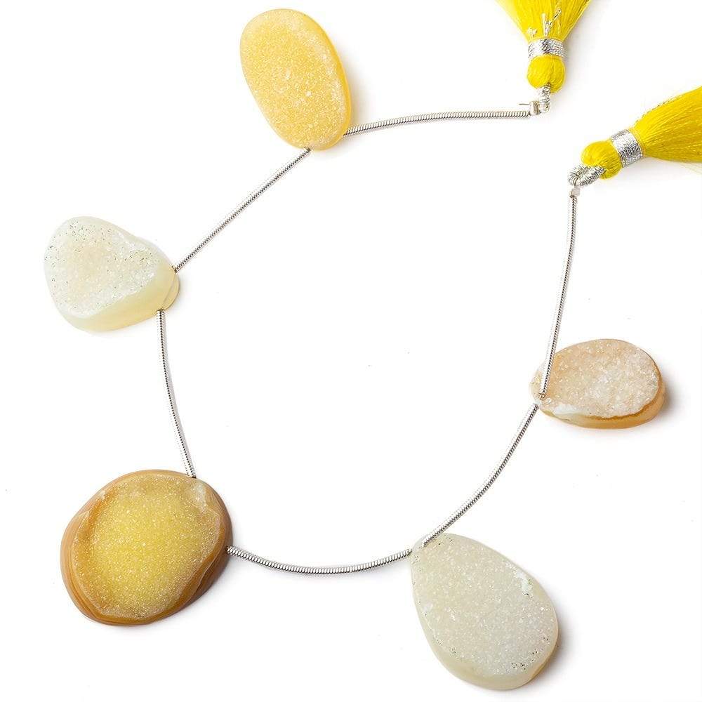 24x19mm Multi Yellow Agate Drusy 8 Beads - The Bead Traders