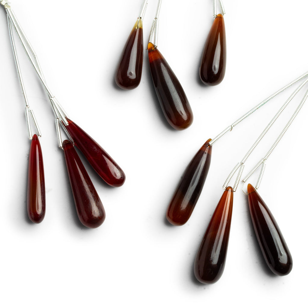 24x7mm Chalcedony Plain Teardrops 3 Beads - The Bead Traders