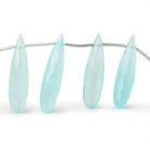 25-27mm Seafoam Blue Chalcedony Faceted Teardrops 8 inch 14 Beads - The Bead Traders