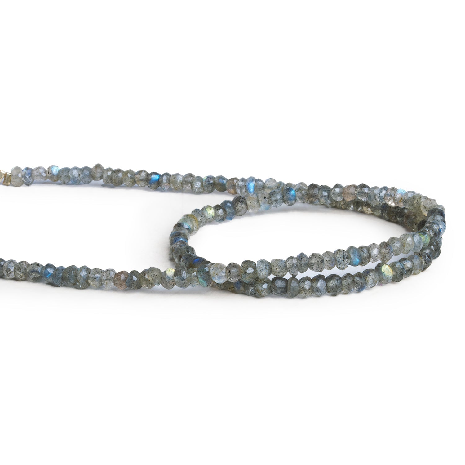 2.5 - 3.5mm Labradorite Faceted Rondelles 12 inch 120 beads - The Bead Traders