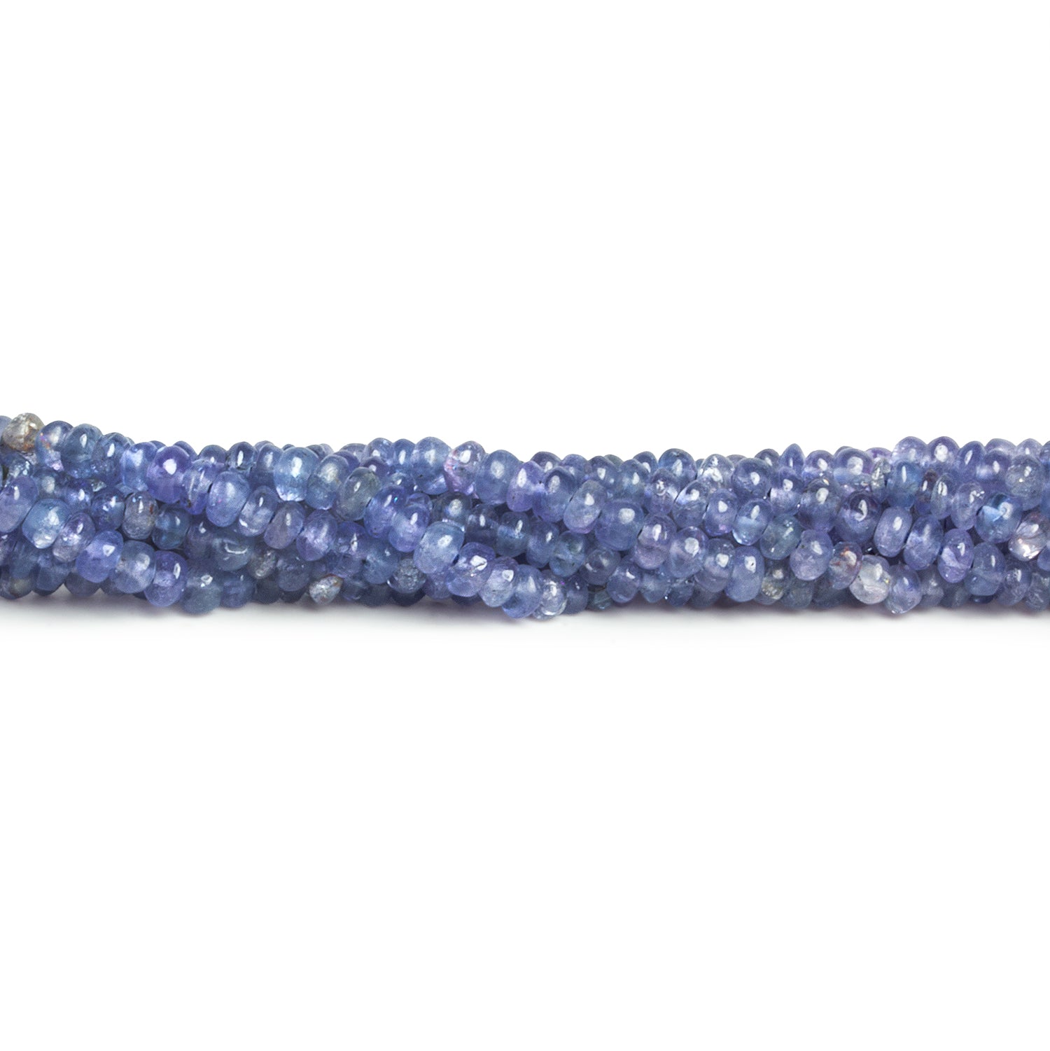 2.5 - 3mm Tanzanite Plain Rondelles 16 inch 210 beads - The Bead Traders