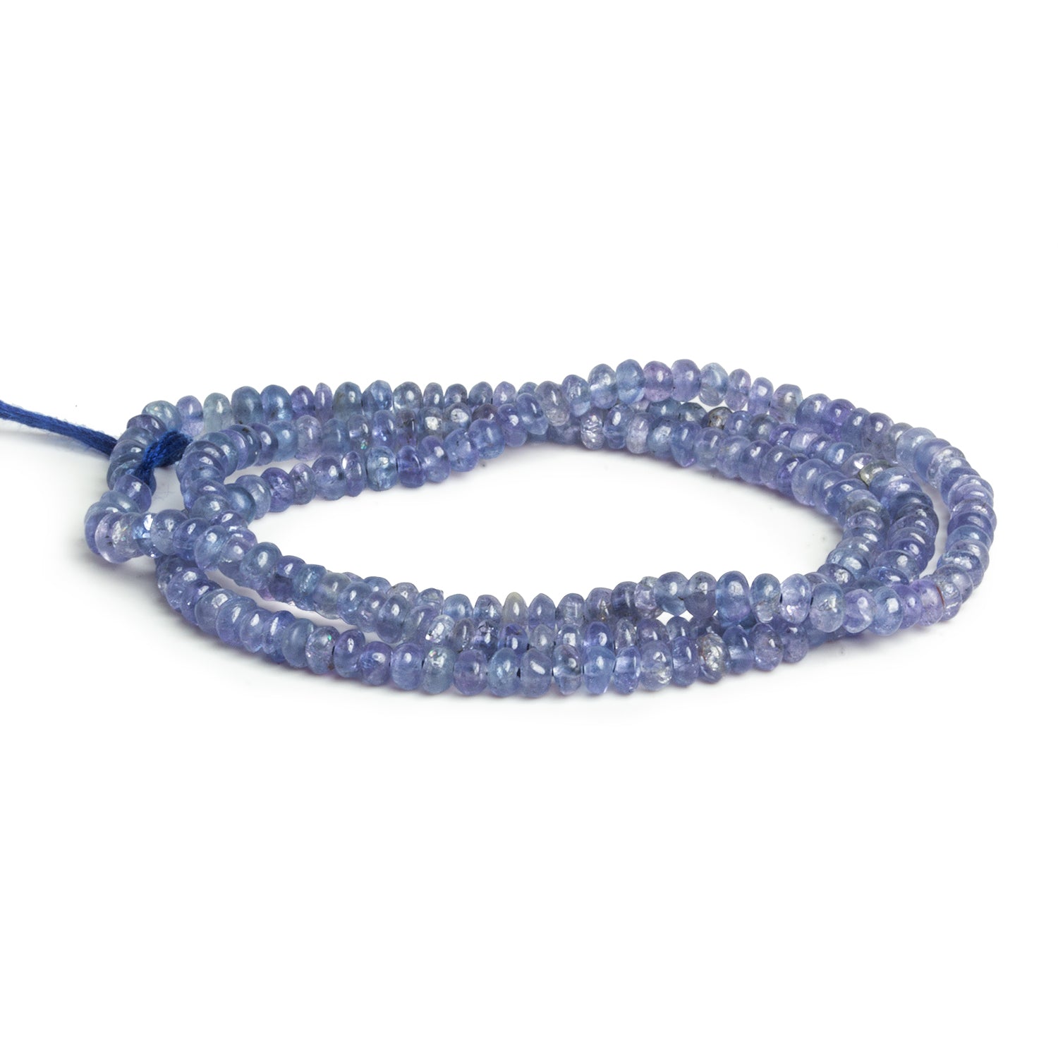 2.5 - 3mm Tanzanite Plain Rondelles 16 inch 210 beads - The Bead Traders