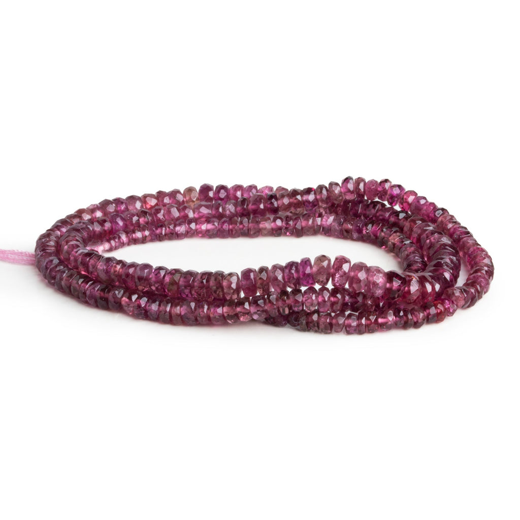 2.5 - 4.5mm Pink Tourmaline Faceted Rondelles 16 inch 200 beads - The Bead Traders
