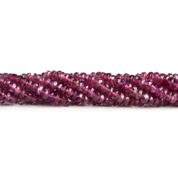 2.5-4.5mm Pink Tourmaline Faceted Rondelles 16 inch 200 beads