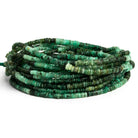 2.5-4mm Brazilian Emerald Plain Heishis 17 inch 335 beads - The Bead Traders