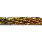 2.5mm Brown Green Tourmaline Faceted Rondelles 13 inch 202 beads - The Bead Traders