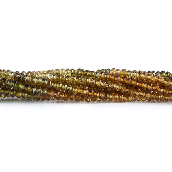 2.5mm Brown Green Tourmaline Faceted Rondelles 13 inch 202 beads