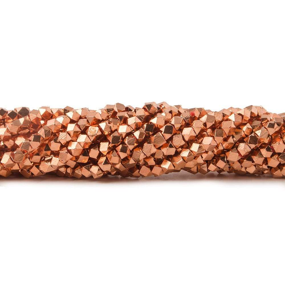 2.5mm Copper Faceted Nuggets 8 inch 78 beads - The Bead Traders