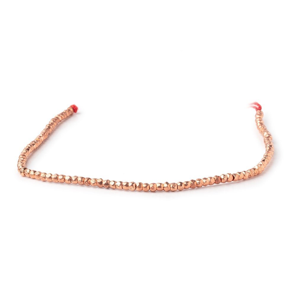 2.5mm Copper Faceted Nuggets 8 inch 99 beads - The Bead Traders