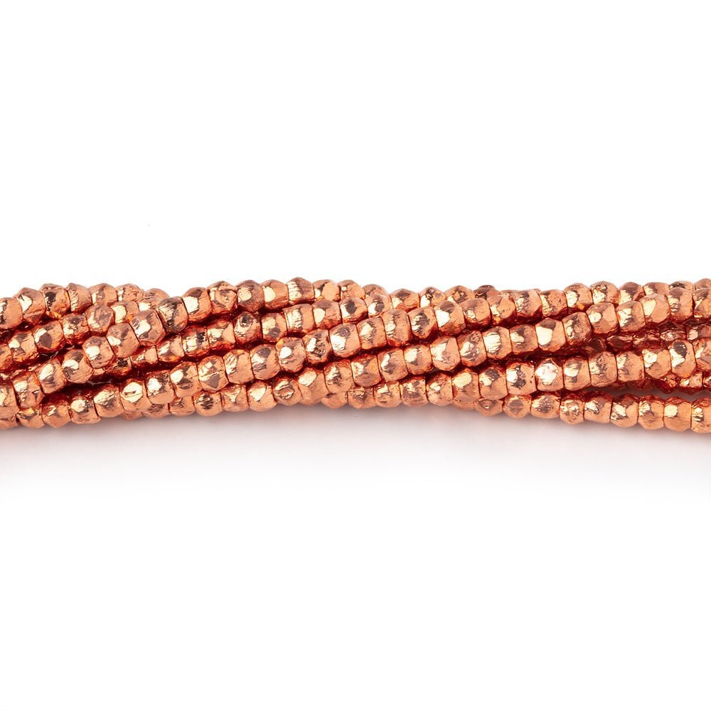 2.5mm Copper Faceted Nuggets 8 inch 99 beads - The Bead Traders