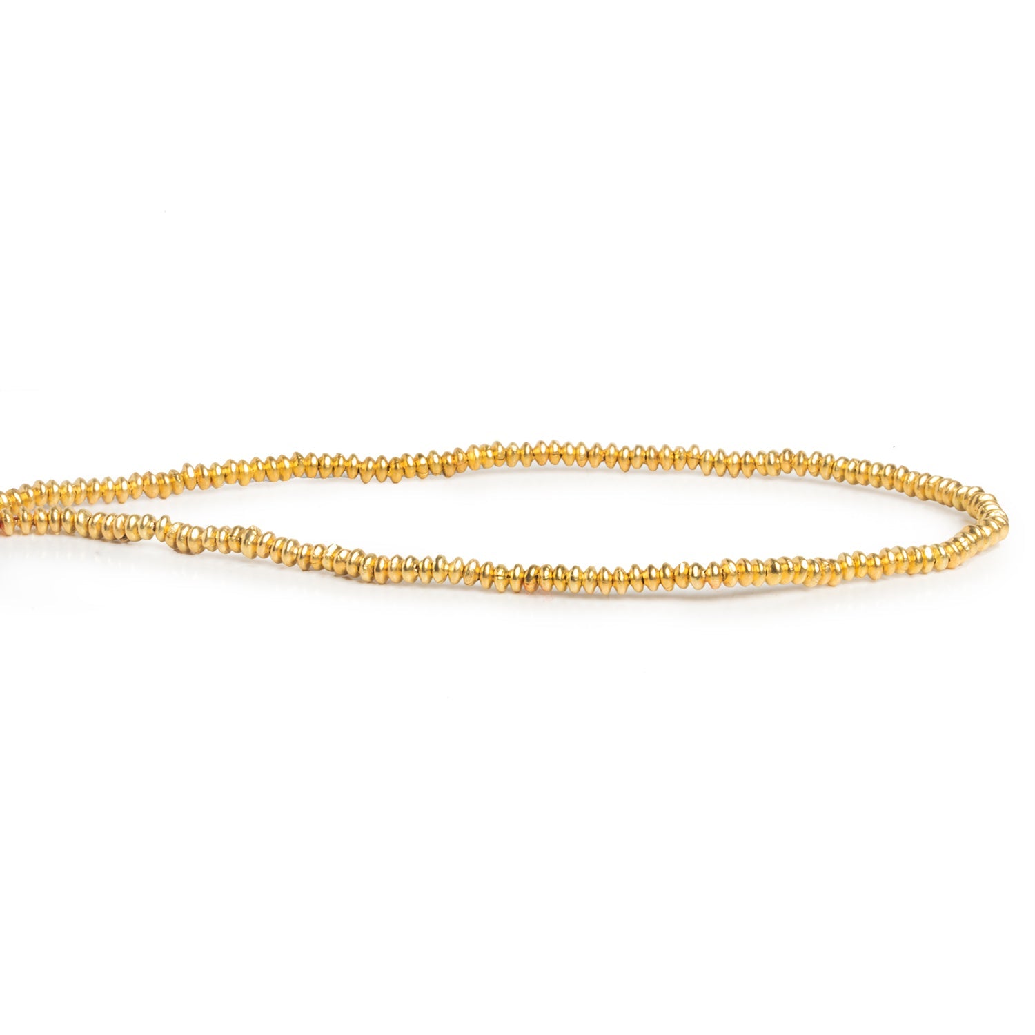 2.5mm Gold Plated Copper Plain Discs 8 inch 130 beads - The Bead Traders