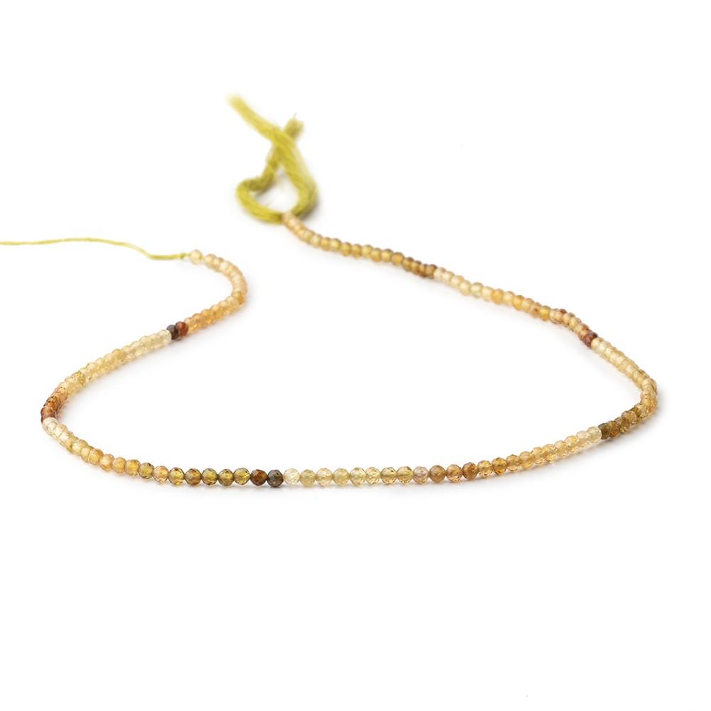 2.5mm Golden Multi Color Tourmaline Microfaceted Rounds 12.5 inch 139 Beads AAA - The Bead Traders