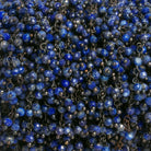 2.5mm Lapis Lazuli Round Black Gold Dangling Chain 85 beads - The Bead Traders