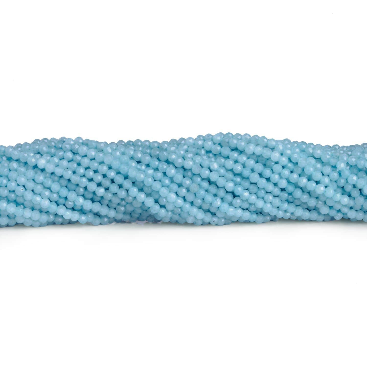 2.5mm Light Blue Chalcedony Micro faceted Rounds 12 inch 130 beads - The Bead Traders