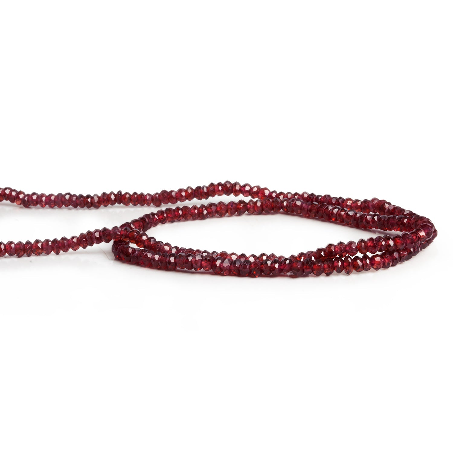 2.5mm Mozambique Garnet Faceted Rondelles 14 inch 215 beads - The Bead Traders
