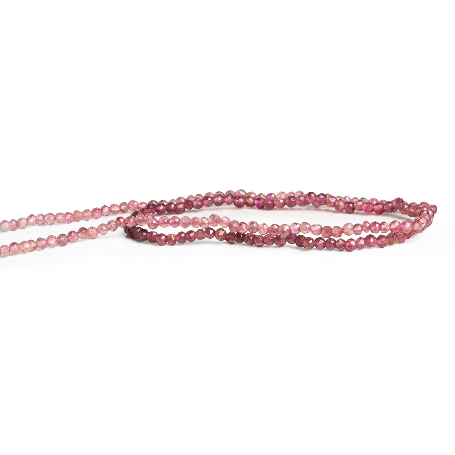 2.5mm Pink Tourmaline Faceted Rounds 14 inch 160 beads - The Bead Traders
